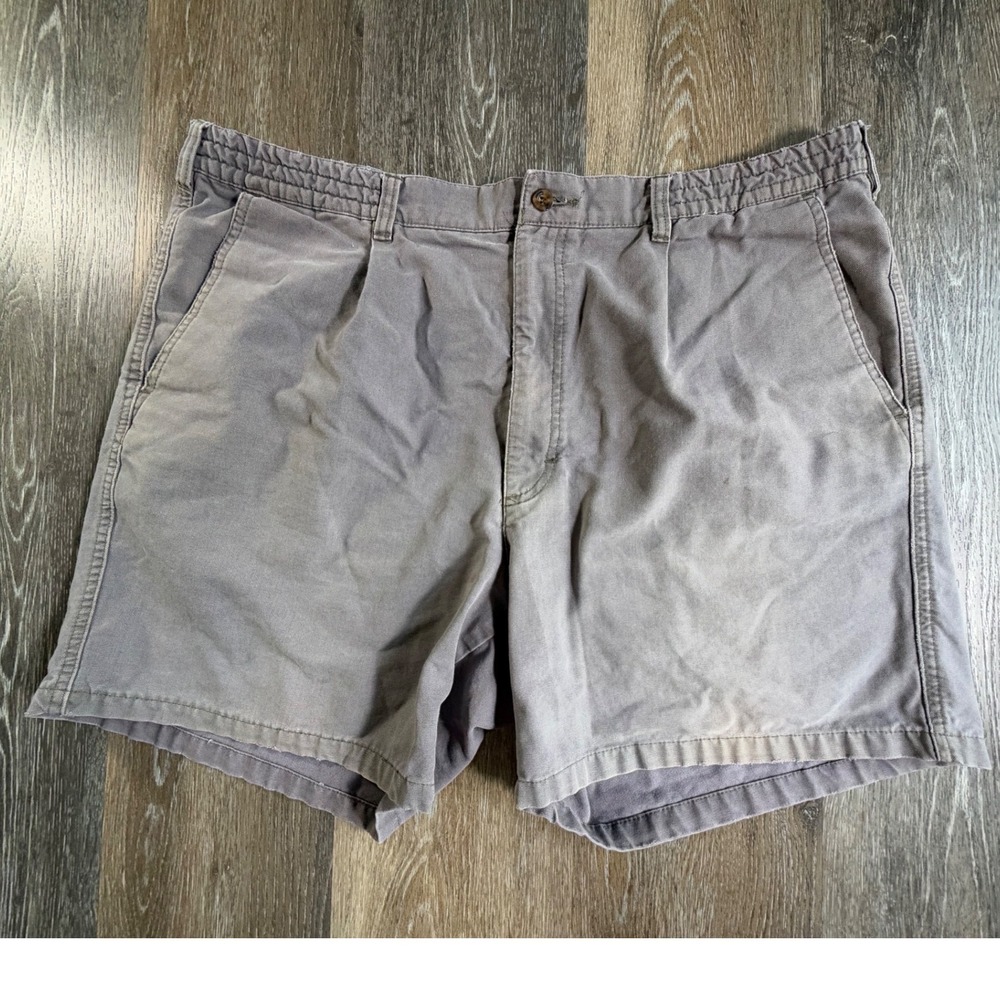 Woolrich Canvas Shorts Mens 38 Grey Purple Pleated Elastic Waist Utility 3014